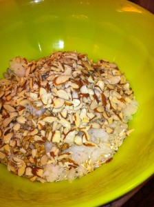 Sliced Almonds, Coconut, Sunflower Seeds and Rolled Oats