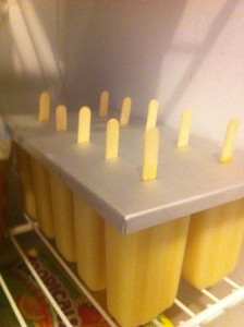 Tropical Popsicles in freezer